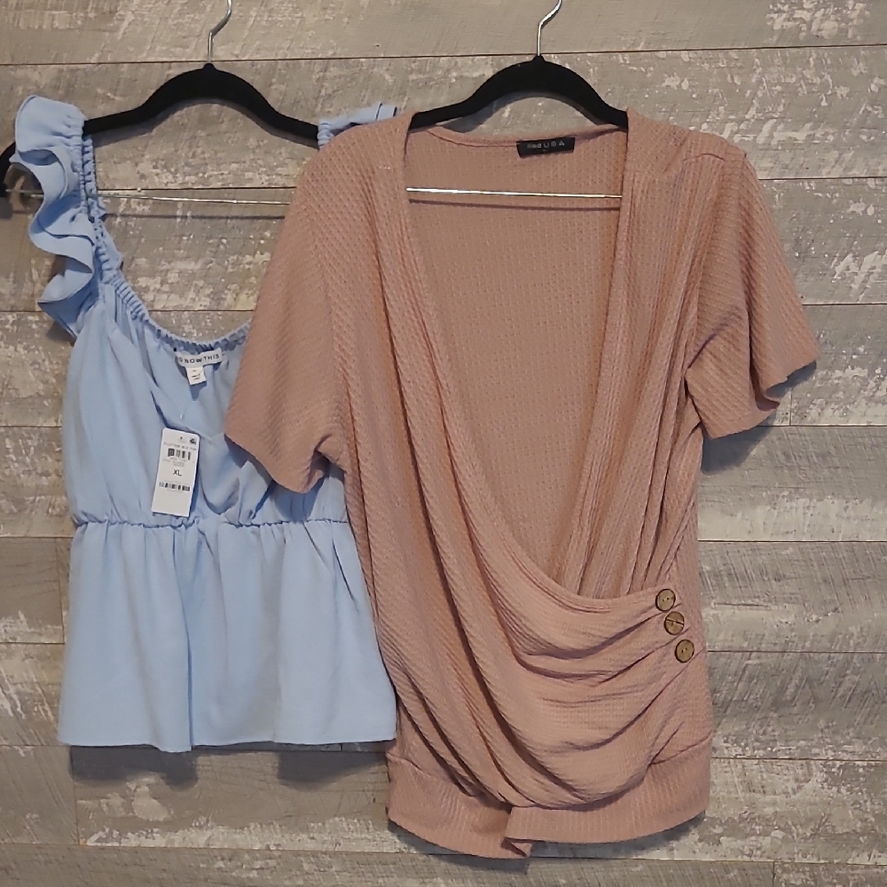 Blue Ruffle Sleeve Top - Picture 4 of 4